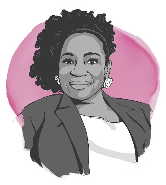 Watercolor-style illustrations of Collab Contributor, Sandy