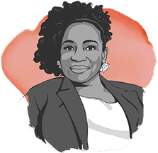 Watercolor style illustrations of Collab Contributor, Sandy