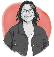 Watercolor-style illustrations of Collab Contributor, Larisa
